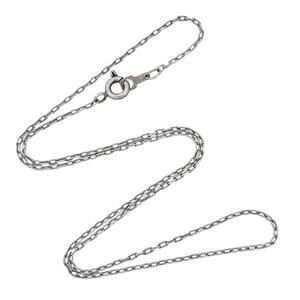 Estate Sterling Silver 900 1.3mm Paperclip Chain Necklace 16"